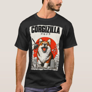 Corgizilla Funny T-shirt de style japonais
