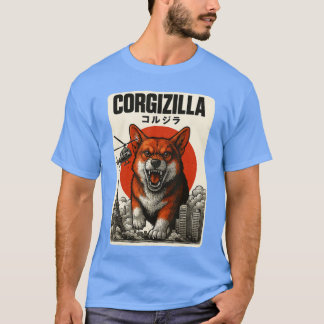 CorgiZilla Japanische Kunst Süße Corgi-Hunde-Gesch T-Shirt