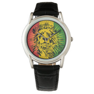 Cori rasta reggae Graffiti-Flagge Löwe Armbanduhr