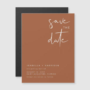 CORIANDER Boho Burnt Orange Save the Date Magnet