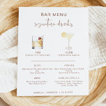 CORIANDER Boho Cocktail Signature Drink Bar Menu Poster<br><div class="desc">Dieses elegante, handgeschriebene, rostfarbene Schriftart und das moderne minimalistische Design zeichnen dieses Getränk- und Bar-Menuzeichen aus. Die Aquarellbilder sind handgefertigt und 15 beliebte Getränke sind hier in dieser Liste enthalten. Klicken Sie auf die Schaltfläche "Bearbeiten mit dem Design-Tool" im Bereich Personalisierung, um die darin enthaltenen Getränke anzuzeigen. Jedes Getränk ist...</div>