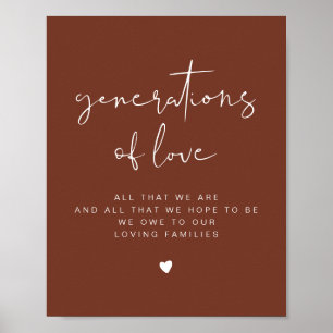 CORIANDER Boho Generationen von Liebe Wedding Sign Poster
