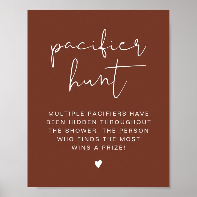 CORIANDER Boho Rust Schnuller Hunt Baby Showspiel Poster (Vorne)