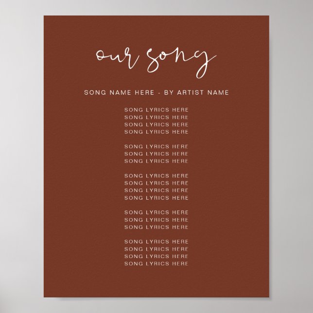 CORIANDER Boho Rust Wedding Song Texte Poster (Vorne)