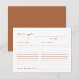 CORIANDER Boho Terracotta Burnt Orange Rezept Kart Begleitkarte
