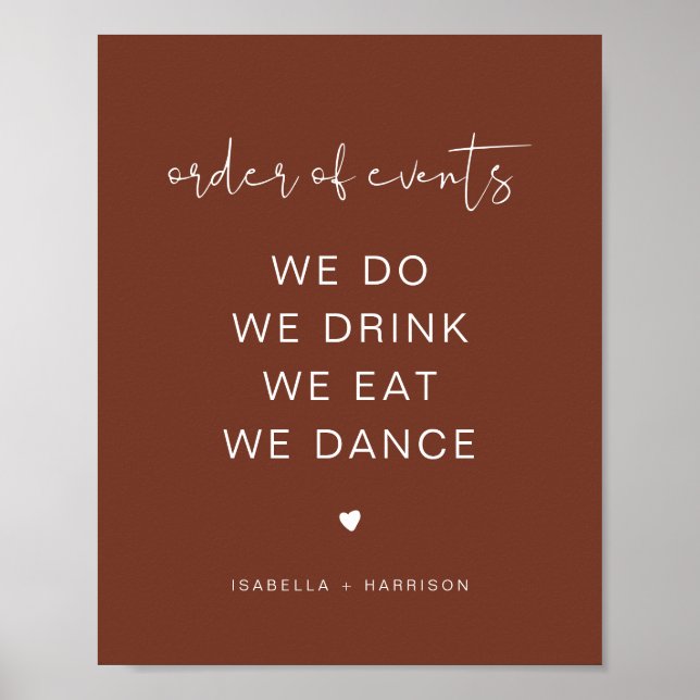 CORIANDER Rust Wedding Order of Events Poster (Vorne)