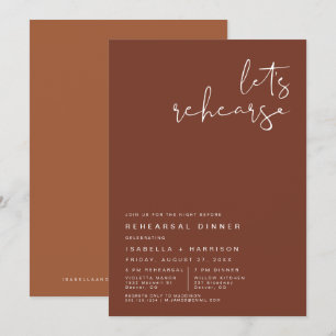 CORIANDER Terracotta und Rost Probe Abendessen Einladung