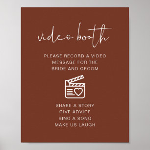 CORIANDER Terracotta Wedding Video Booth Sign Poster
