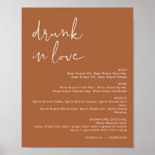 CORIANDER Terrakotta-Trunken vor Liebe-Bar-Menüsch Poster