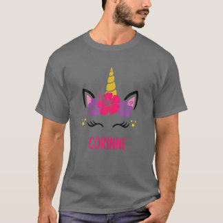 CORINNE Personalisierte Einhornwand T-Shirt