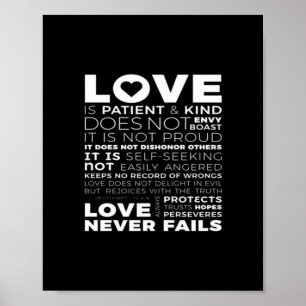 Corinthians Liebe ist geduldig und freundlich, sie Poster