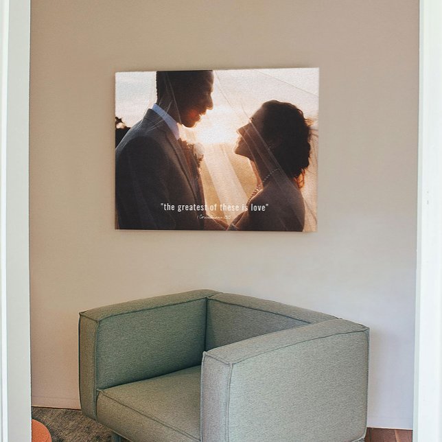Corinthiens Photo personnalisée toile Impression (Corinthians "And the greatest of these is love" Custom Photo Canvas Print)