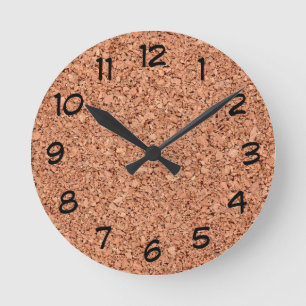 Cork Board Runde Wanduhr