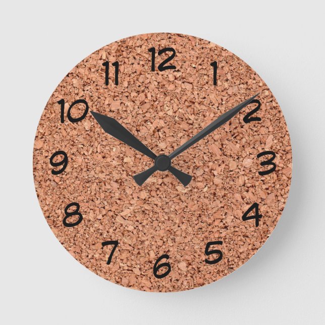 Cork Board Runde Wanduhr (Vorderseite)