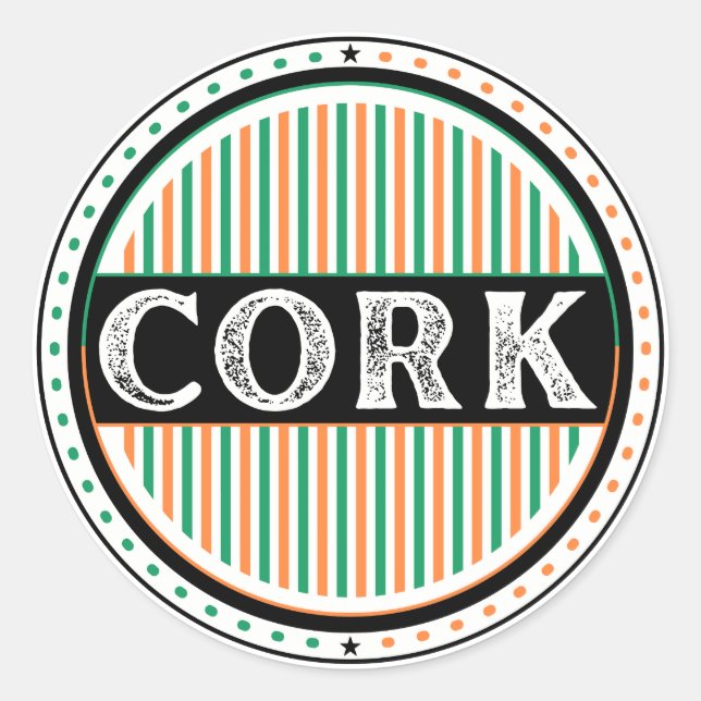 Cork City Pride Emblem – Irish Identity Runder Aufkleber (Vorderseite)