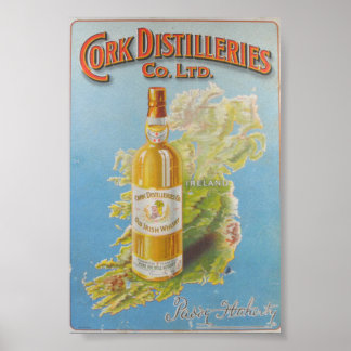 Cork Irlande Whiskey Distilleries Poster