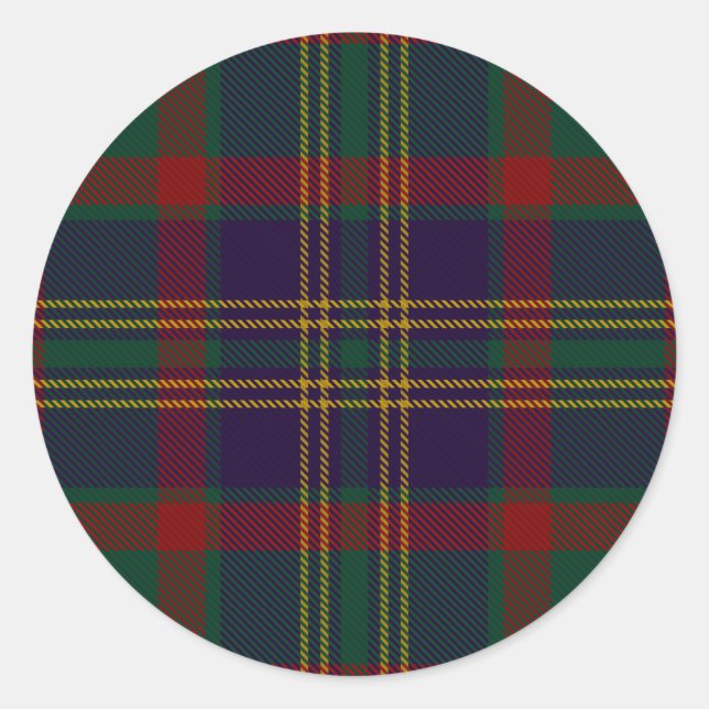 Cork Landkreis Irish Tartan Runder Aufkleber (Vorderseite)