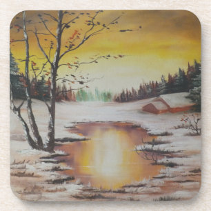 Cork Untersetzer Set Ann Hayes Winterszene