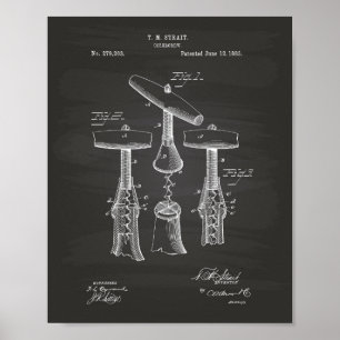 Corkschraube 1883 Patentart - Kopfbrett Poster