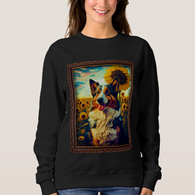 Corman Shepherd Painting Sunflower Flower Mom Wome Sweatshirt (Vorderseite)