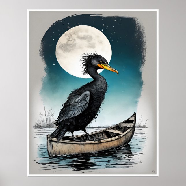 Cormorant - Vogelkunst Poster (Vorne)