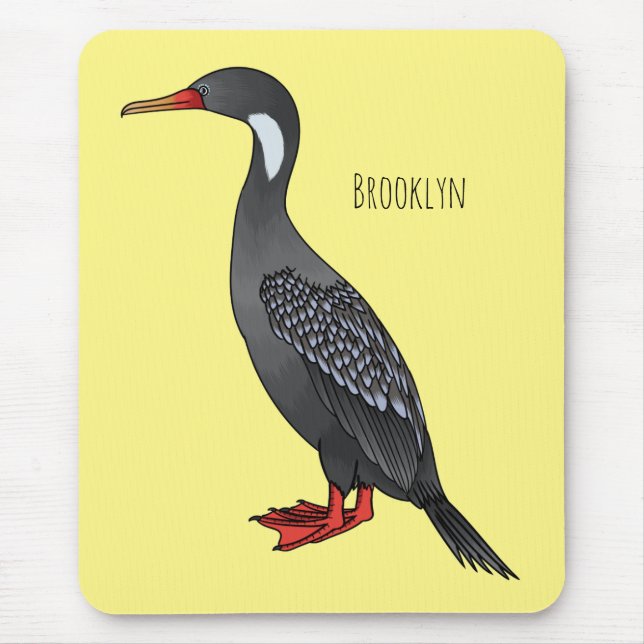 Cormoranvogel-Cartoon-Abbildung Mousepad (Vorne)