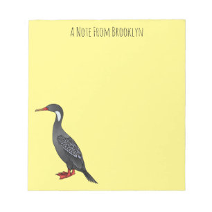 Cormoranvogel-Cartoon-Abbildung Notizblock