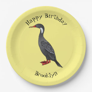 Cormoranvogel-Cartoon-Abbildung Pappteller