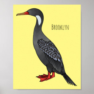 Cormoranvogel-Cartoon-Abbildung Poster