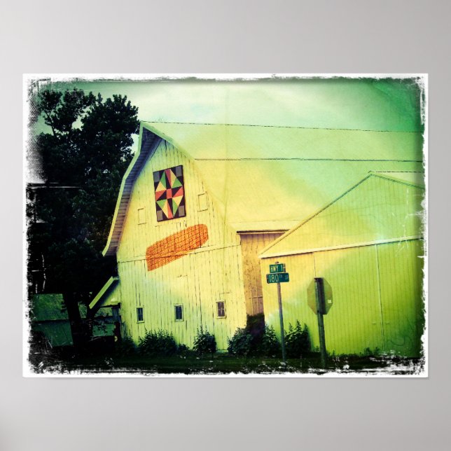 Corn Barn Grunge Poster (Vorne)