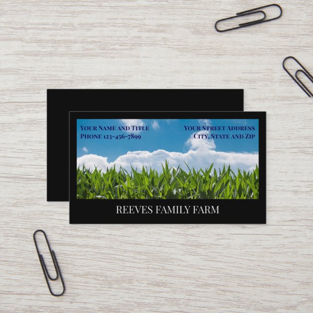Corn Farmer Wheat Agricultural Business Cards Visitenkarte (Vorderseite/Rückseite Beispiel)