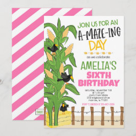Corn Maze Girl Birthday Einladung