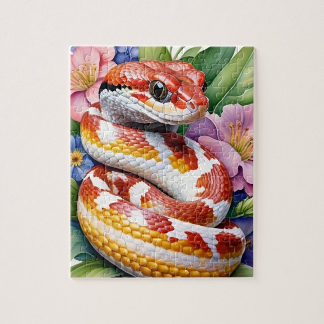 Corn Snake Family Pet Portrait (Vertikal)