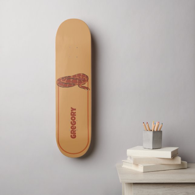 Corn Snake Orange Red Realistisch Personalisiert Skateboard (Wandkunst)