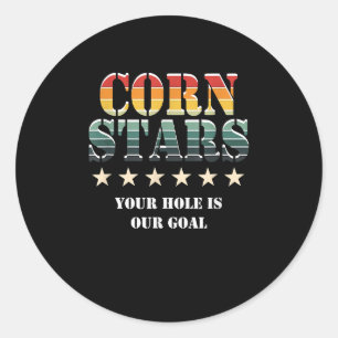 Corn Stars Funny Mens Cornhole Team Zubehör Runder Aufkleber