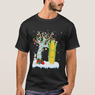 Corn Xmas Lighting Tree Weihnachtsmannmütze Mais W T-Shirt