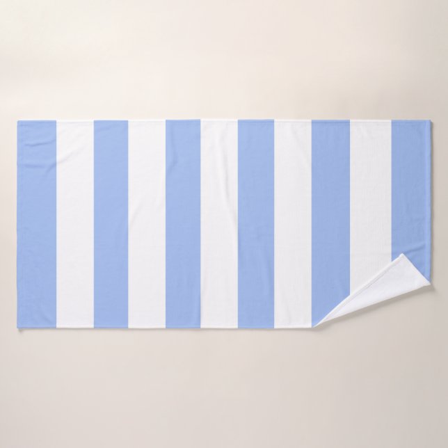Cornblume Blauer Weißer Markisen Streifen Badehandtuch (Badehandtuch)