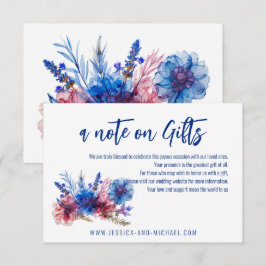 Cornblumen und Lavendel-Note über Geschenke Einsch Begleitkarte