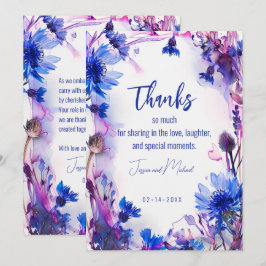 💍 Cornblumen und Lavender Bliss Dankeskarte