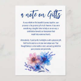 💍 Cornblumen und Lavender Note on Gifts Begleitkarte