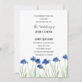Cornblumen Wildblumen Hochzeit mit Aquarell Einladung