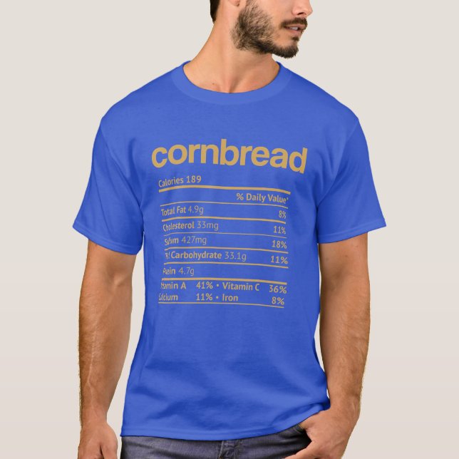 Cornbread Nutrition Fact Funny Erntedank Christ T-Shirt (Vorderseite)