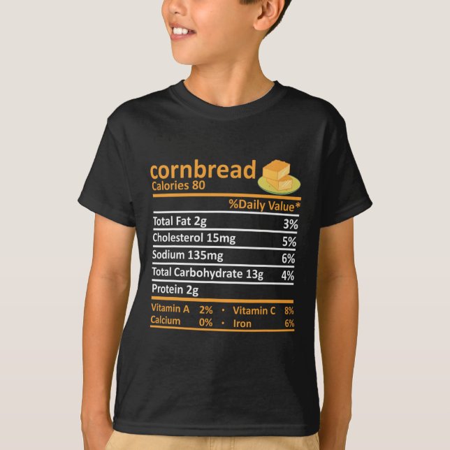 Cornbread Nutrition Food Erntedank Kostüm Chri T-Shirt (Vorderseite)