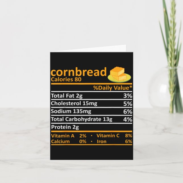 Cornbread Nutrition Food Thanksgiving Costume Chri Karte (Vorderseite)