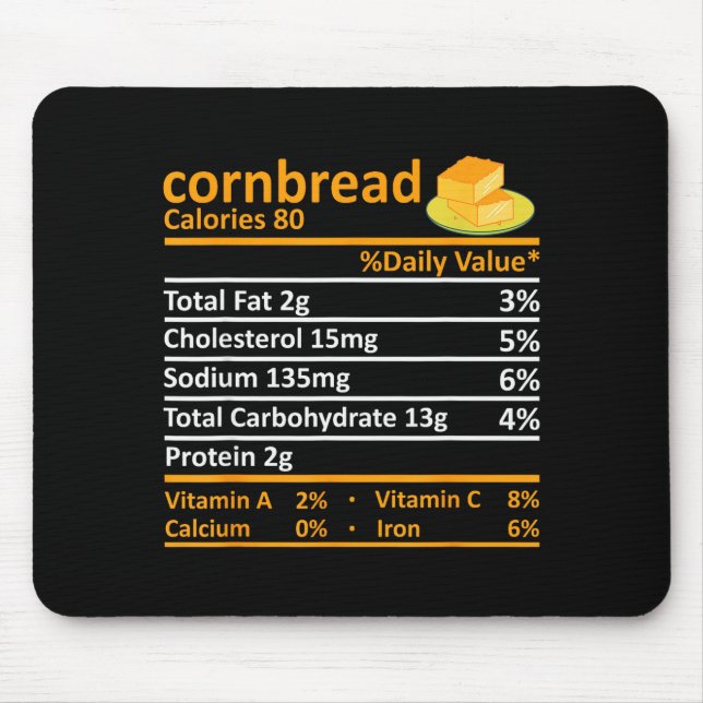 Cornbread Nutrition Food Thanksgiving Costume Chri Mousepad (Vorne)