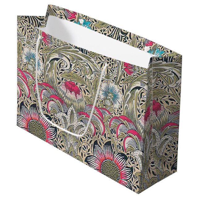 Corncockle, William Morris große Geschenktasche Geschenktüte (Vorderseite Schrägansicht)