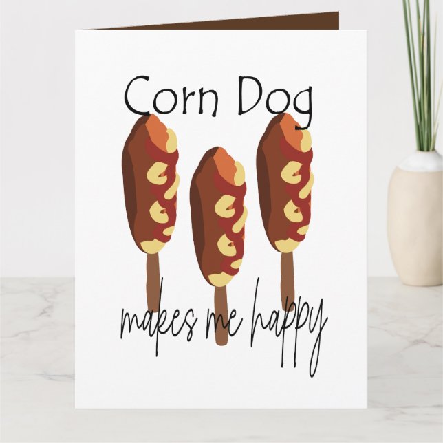 Corndog macht mich glücklich Grußkarte Karte (Vorderseite)