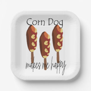Corndog macht mich glücklich Party Pappteller