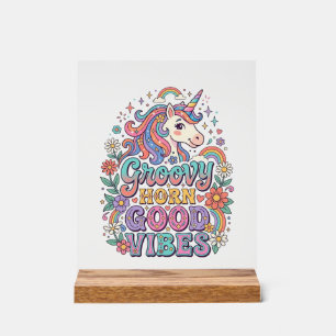 Corne Groovy Licorne Bonnes Vibrations Charmant PO
