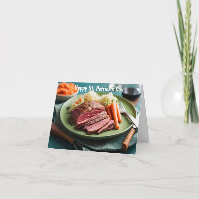 Corned Beef mit Kohl und Karotten Karte (Vorderseite)